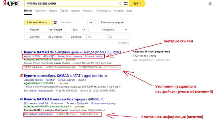 Шаги по добавлению быстрых ссылок в Яндекс.Директ